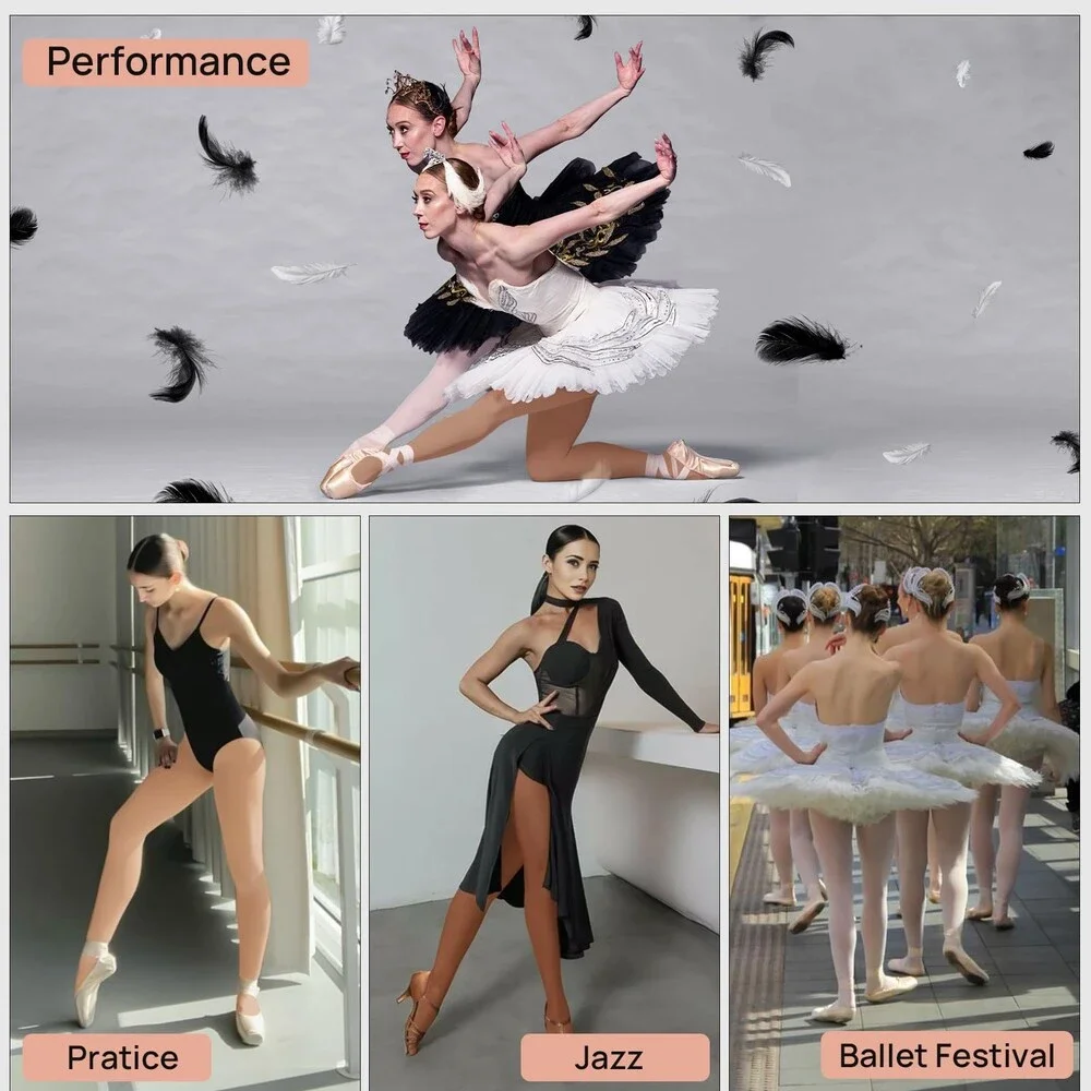 MANZI Women's Pink Convertible Dance Tights Adult Pro Transition Ballet M-L